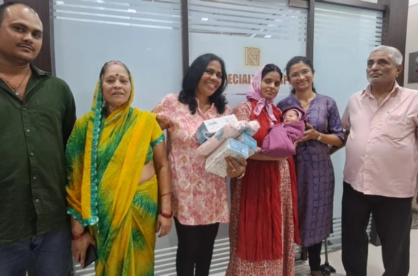 happy patient after baby born